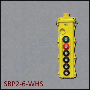 Magnetek SBP2-6-WHS Pendant 6-Button 4 Dual-Speed 2-Spd Switches w/ Maint On/Off